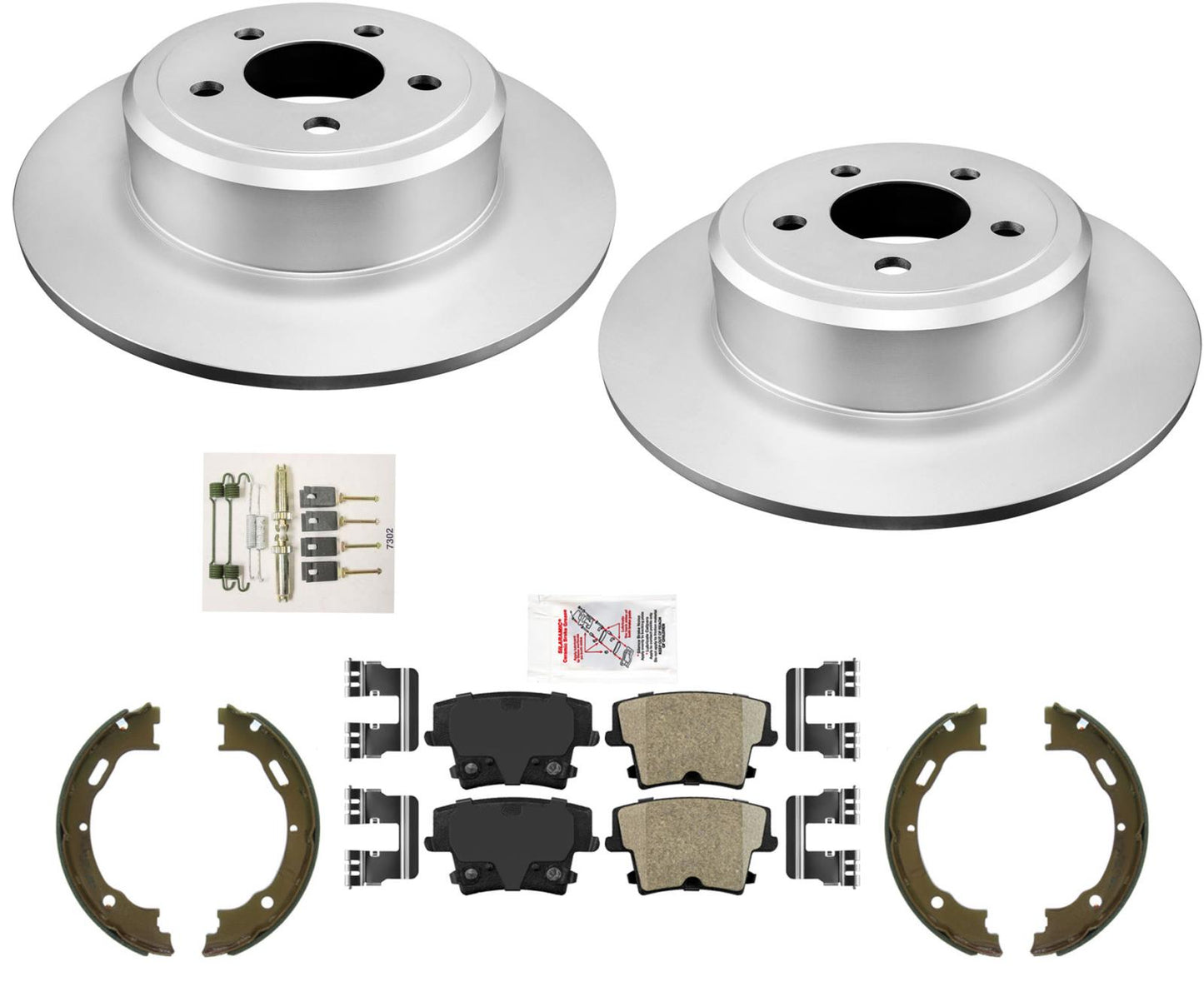 Rotores de freno de disco traseros con revestimiento GEO y pastillas de freno para Dodge Charger SXT 06-2022