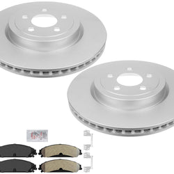 Rotores de freno y pastillas de freno con revestimiento delantero para Chrysler 300 con tracción total 2005-21