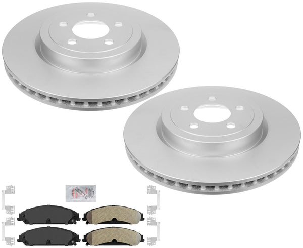Rotores de freno y pastillas de freno con revestimiento delantero para Chrysler 300 con tracción total 2005-21