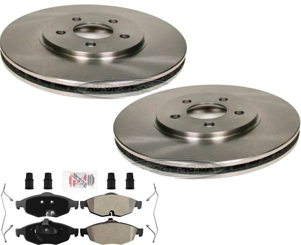 Frt Disc Brake Rotors & Brake Pads kit For Chrysler Sebring Dodge Stratus 01-06