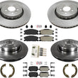 F&R Disc Brake Rotors W/ Performance Pads For Dodge Charger Pursuit 2014-2022