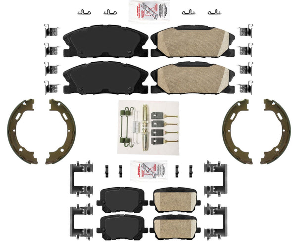 AmeriPRO Ceramic Disc Brake Pads Parking Shoes For Dodge Charger Pursuit 14-22