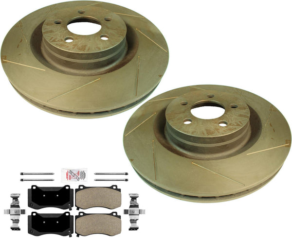 Performance Slotted Brake Rotors & Pads For Dodge Charger R/T Scat Pack 2015-20