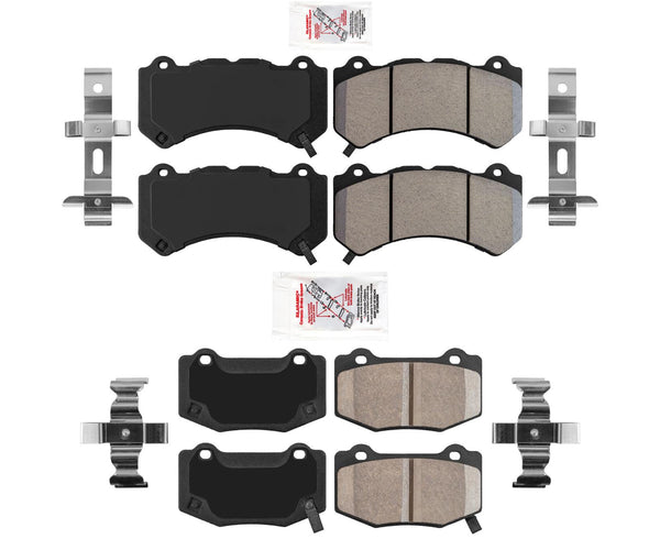 Front & Rear AmeriBRAKES Pads For Corvette 2015-2019 J56 6 Piston Brembo Brakes