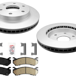 GEO Coated Disc Brake Rotors Brake Pads, Hardware for Astro Van 2003-2005