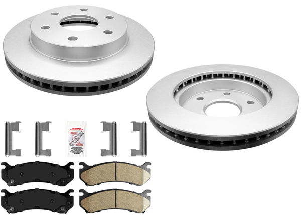 GEO Coated Disc Brake Rotors Brake Pads, Hardware for Astro Van 2003-2005