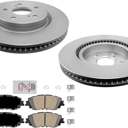 F GEO Coated Disc Brake 305MM Rotors Ceramic Brake Pads for Toyota Venza 2021-23