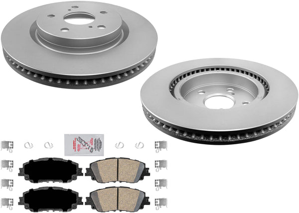 F GEO Coated Disc Brake 305MM Rotors Ceramic Brake Pads for Toyota Venza 2021-23