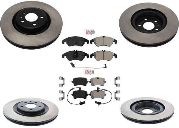 F&R Carbon Disc Brake Rotors Pads for 345MM TRW Calipers Audi A6 Quattro 16-18