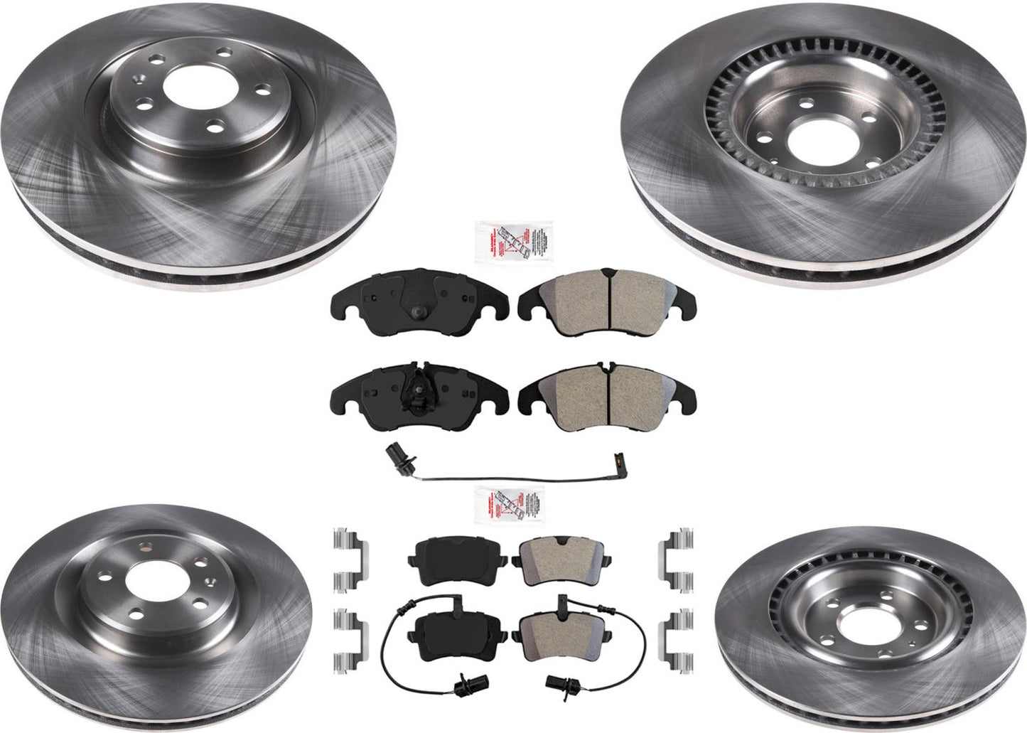F&R Premium Disc Brake Rotors Pads for 345MM TRW Calipers Audi A6 Quattro 16-18