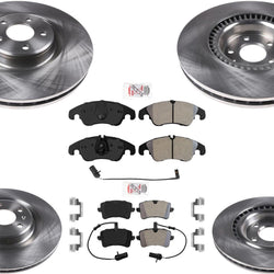 F&R Premium Disc Brake Rotors Pads for 345MM TRW Calipers Audi A6 Quattro 16-18
