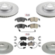 Frt & Rear GEO Coated 320MM Disc Brake Rotors Disc Brake Pads for Audi A6 12-13