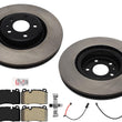 Carbon Front Disc Brake Rotors Brake Pads Hardware For Audi Q5 3.0L V6 2013-2017
