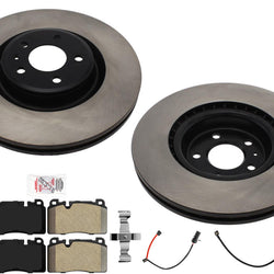 Carbon Front Disc Brake Rotors Brake Pads Hardware For Audi Q5 3.0L V6 2013-2017
