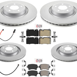 Premium Front Rear Brake Rotors Brake Pads Hardware For Audi Q5 3.0L 2013-2017