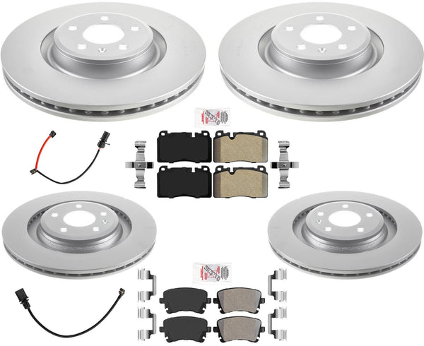 Premium Front Rear Brake Rotors Brake Pads Hardware For Audi Q5 3.0L 2013-2017