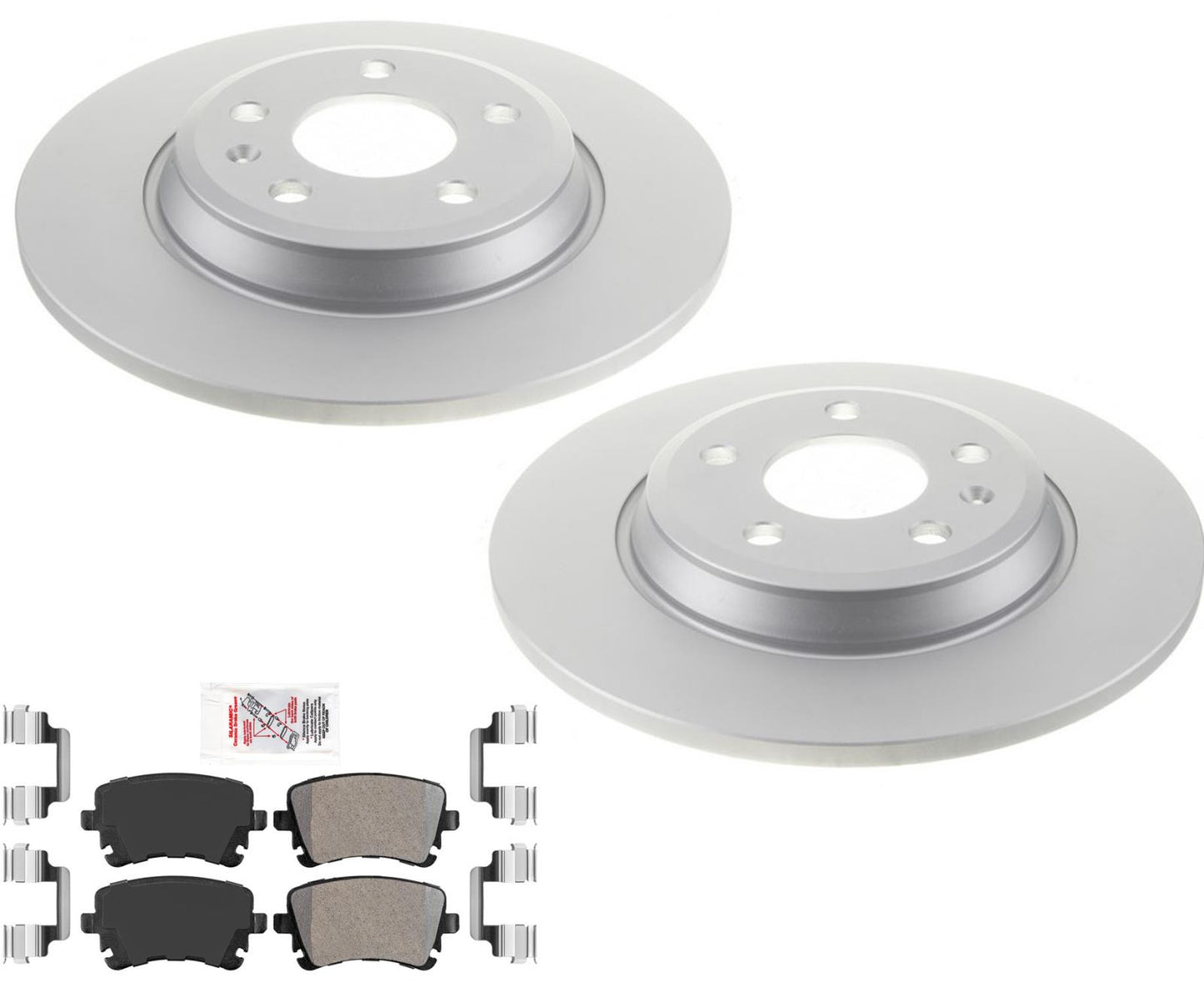 Rear GEO Coated 300MM Solid Disc Brake Rotors Disc Brake Pads For Audi A4 12-16