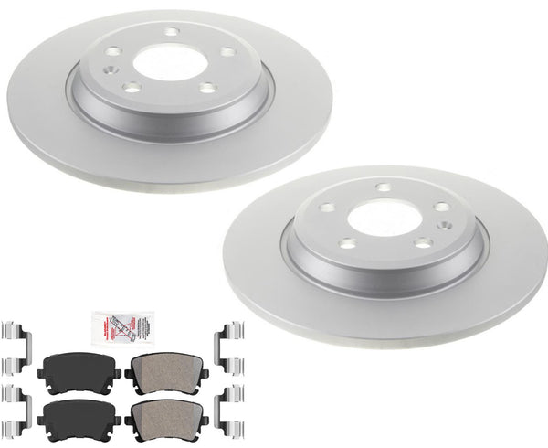 Rear GEO Coated 300MM Solid Disc Brake Rotors Disc Brake Pads For Audi A4 12-16