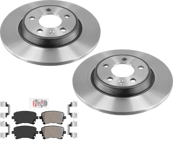 Rear Carbon 300MM Solid Disc Brake Rotors Disc Brake Pads for Audi A4 12-16