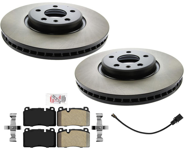 Front Carbon Disc Brake Rotors & Brake Pads Sensor For Audi Q5 2.0L 2012-2017