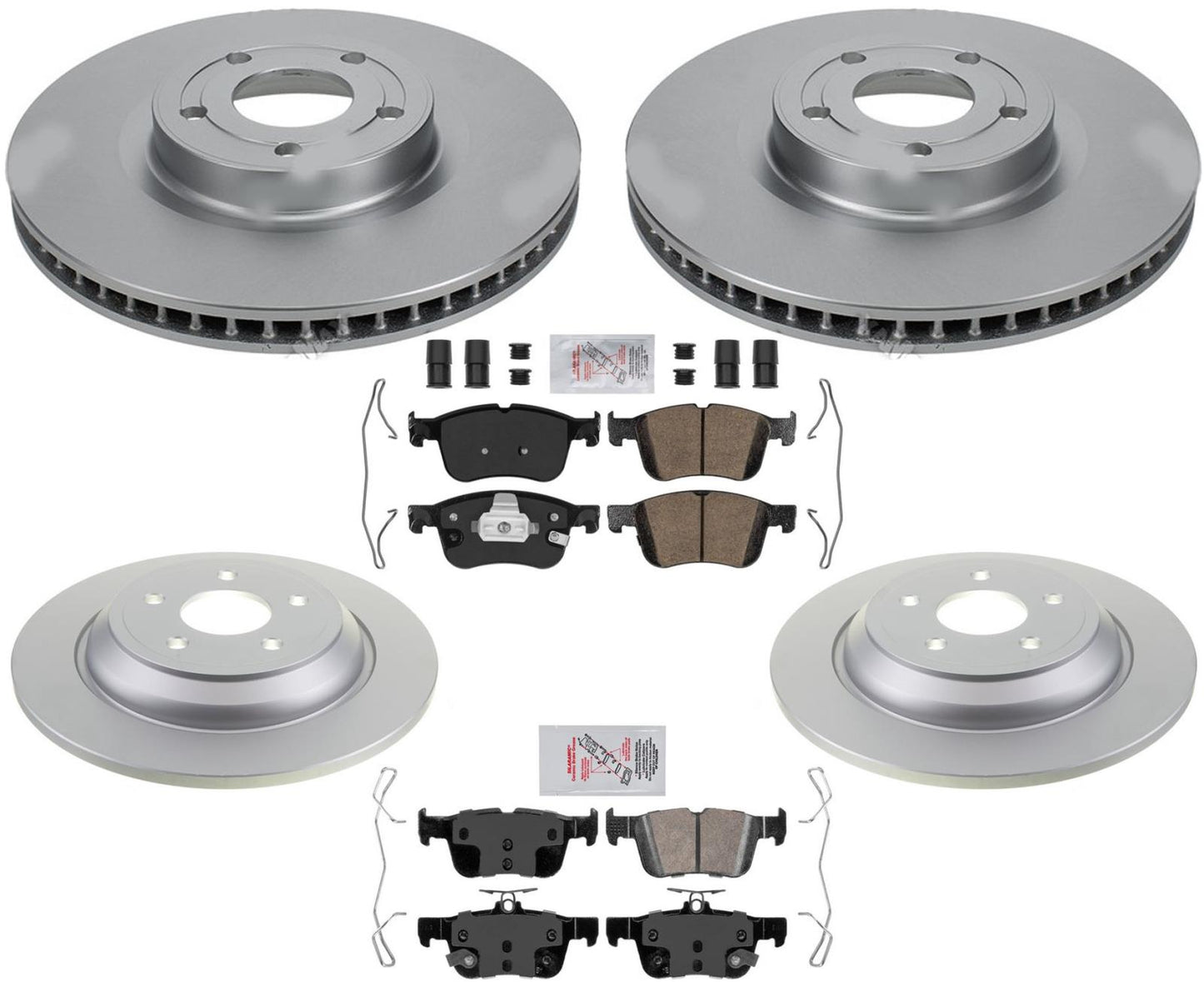 Pastillas de freno de rotores de freno de disco recubiertas Ft &amp; Rr GEO para Ford Bronco Sport 2021-2023