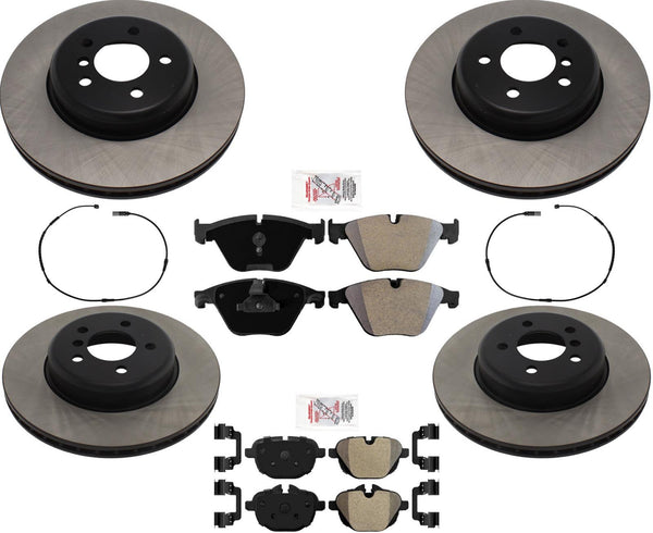 Front & Rear Disc Brake Rotors Disc Brake Pads For BMW 535d 2014 2015 2016