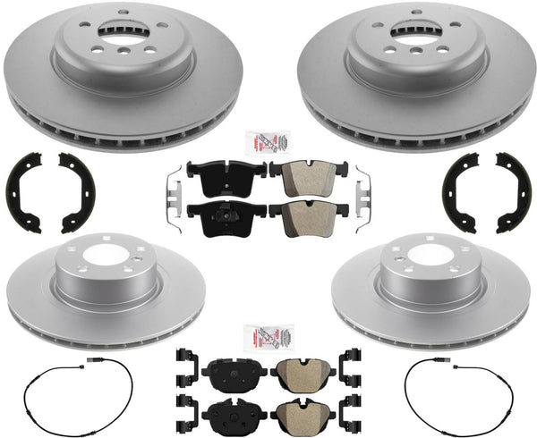Front & Rear GEO Coated Disc Brake Rotors Disc Brake Pads For BMW X3 2011-2017