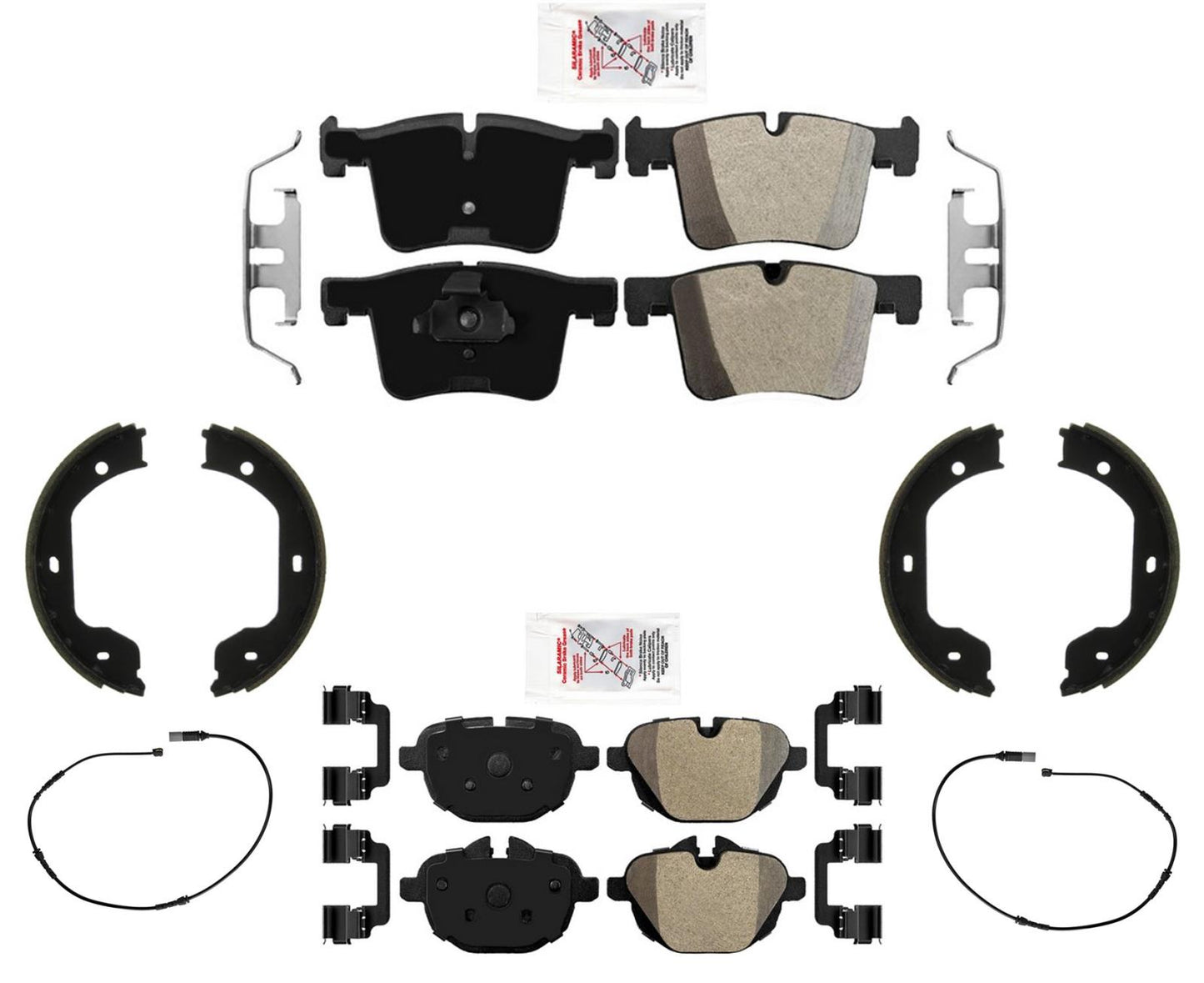 AmeriPRO Semi Metallic Disc Brake Pads Sensors Parking for BMW X3 2011-2017