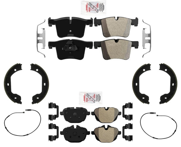 AmeriPRO Semi Metallic Disc Brake Pads Sensors Parking for BMW X3 2011-2017