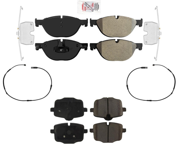 OE Style Front Rear Disc Brake Pads hardware Sensors For BMW 650i 2012-2018