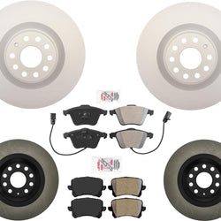 Front GEO Coated Disc Brake Rotors Disc Brake Pads for 09-12 Volkswagen CC V6