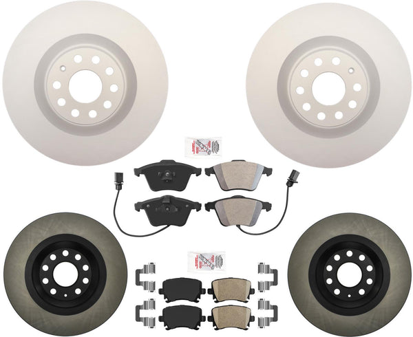 Front GEO Coated Disc Brake Rotors Disc Brake Pads For Audi S3 2011-2012