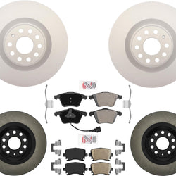 Front GEO Coated Disc Brake Rotors Disc Brake Pads For Volkswagen Golf R 12-13