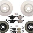Front & Rear Coated Disc Brake Rotors & Brake Pads For Passat AWD V6 06-08