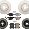 Front & Rear Coated Brake Rotors & Brake Pads For Volkswagen Passat CC V6 09-10