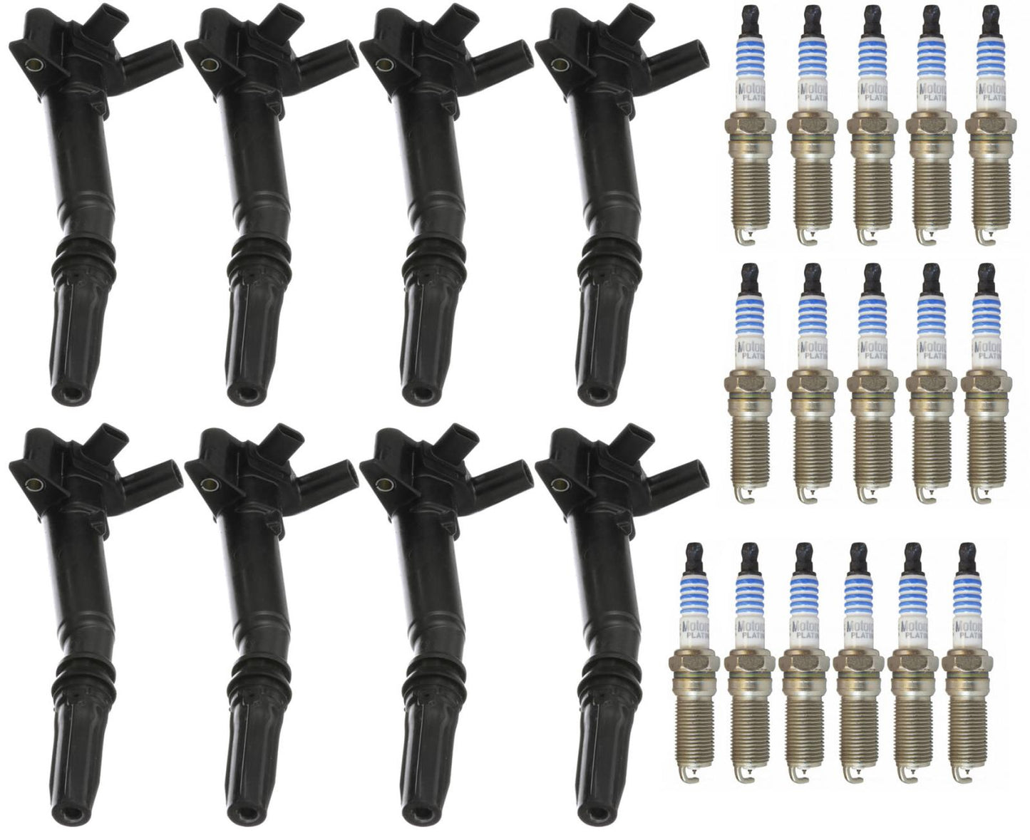 Bobinas de encendido y bujías dobles de platino para Ford E-350 6.2L V8 2018-2019