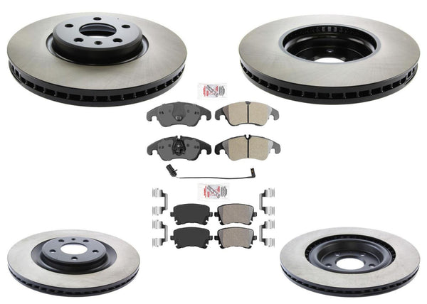 Hardware de pastillas de freno de rotores de freno trasero delantero de carbono para Audi Q5 Hybrid 2013-2016