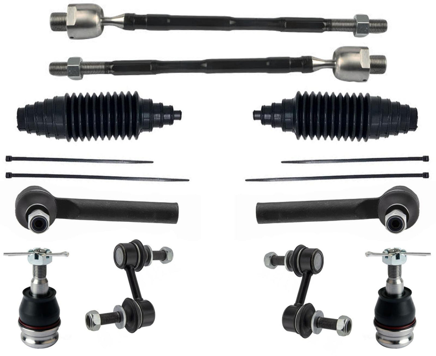 Front Lower Ball Joints Inner Outer Tie Rods & Links For Subaru Tribeca 2006-14