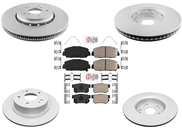 Frt & Rear GEO Coated Disc Brake Rotors Disc Brake Pads for 2017-2018 Acura ILX