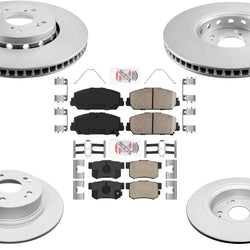 Frt & Rear GEO Coated Disc Brake Rotors Disc Brake Pads for Acura ILX 2016