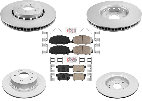 Frt & Rear GEO Coated Disc Brake Rotors Disc Brake Pads for Acura ILX 2016