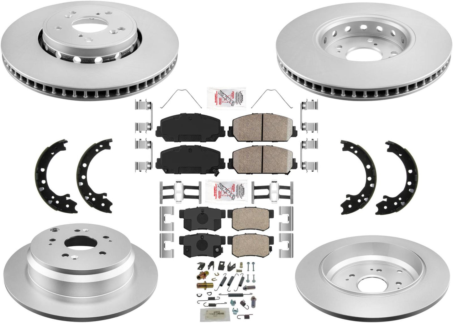 Frt & Rear GEO Coated Disc Brake Rotors Disc Brake Pads for Acura RDX 13-18 - Photo 1
