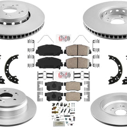 Frt & Rear GEO Coated Disc Brake Rotors Disc Brake Pads for Acura RDX 13-18