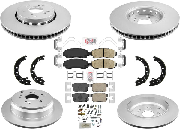 Frt & Rear GEO Coated Disc Brake Rotors Disc Brake Pads for Acura RDX 07-12