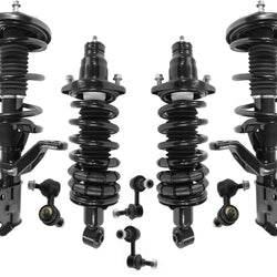 Front & Rear Complete Struts W/ Coil Spring & Sway Bar Link For Acura RSX 02-04