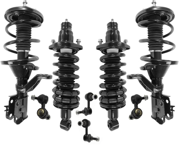 Front & Rear Complete Struts W/ Coil Spring & Sway Bar Link For Acura RSX 02-04