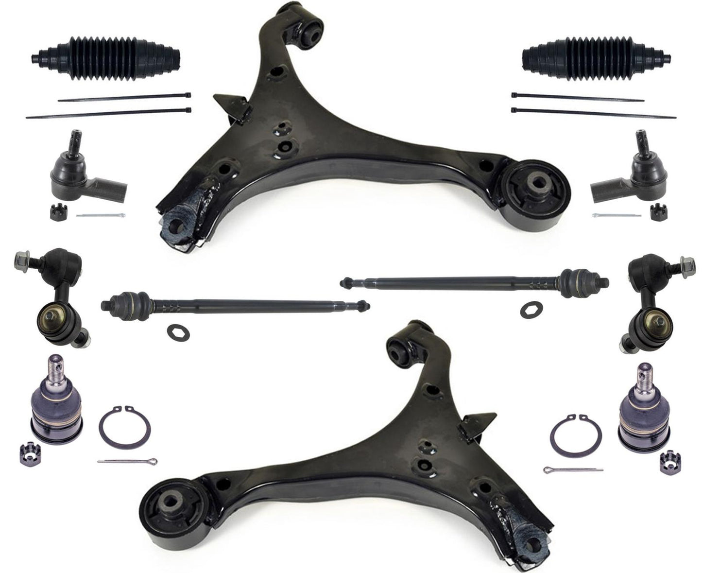 Front Lower Control Arms Tie Rods Links & Ball Joints For Acura RSX 2002-2004
