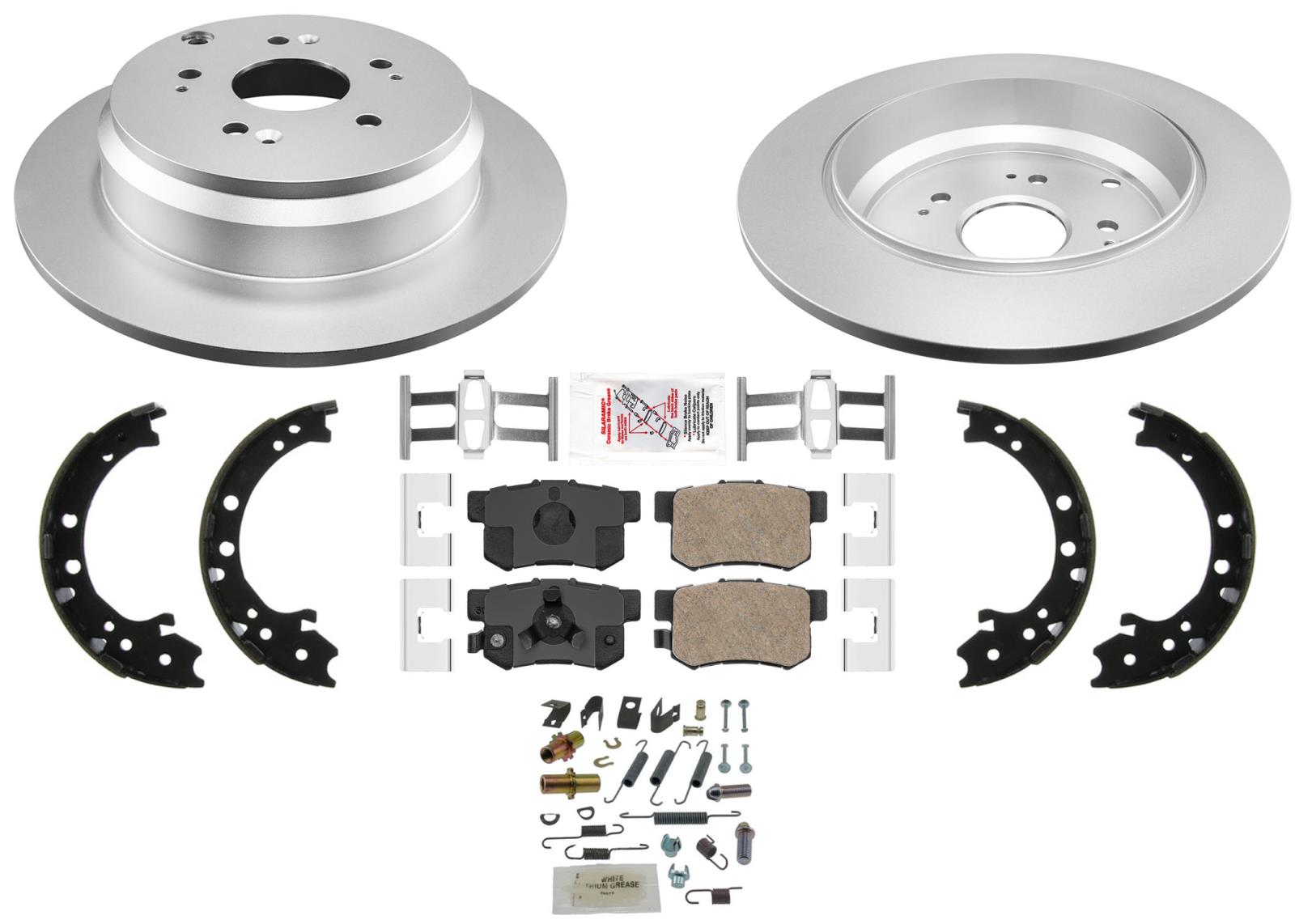 Rear GEO Coated Disc Brake Rotors Disc Brake Pads Parking for Acura RDX 13-18