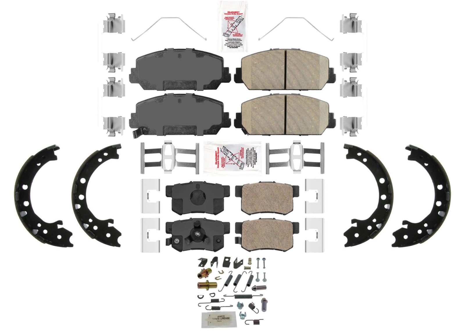 Front and Rear AmeriPro Disc Brake Pads Parking Shoes for Acura RDX 2013-2018