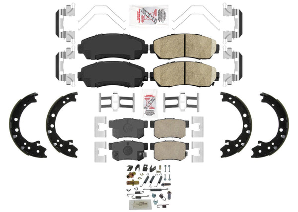 Front and Rear AmeriPro Disc Brake Pads Parking Shoes for Acura RDX 2007-2012